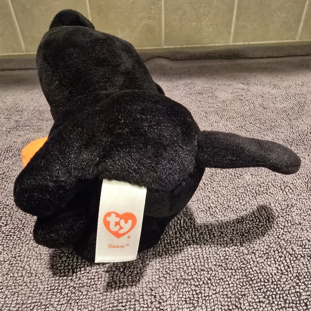 Ty Beanie Boos Shadow The Halloween Cat Plush with Orange Pumpkin 6" - Picture 6 of 7